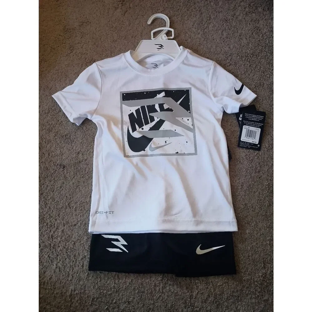 Nike Boys Russell Wilson Short Set Black/White Multiple Sizes BRAND NEW + TAGS